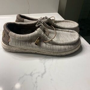 Taupe men’s Hey Dude shoes